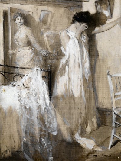 Eva listened aghast, then, sank against the wall sobbing desperately by Cyrus Cuneo